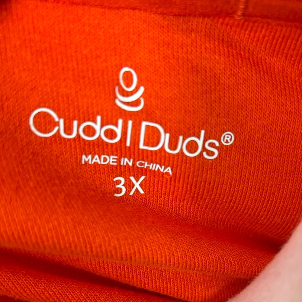 Cuddl Duds size 3X V-Neck Orange terry cloth Sweater - Picture 8 of 9